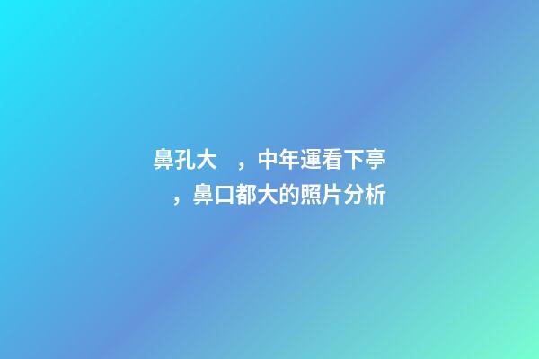 鼻孔大，中年運看下亭，鼻口都大的照片分析